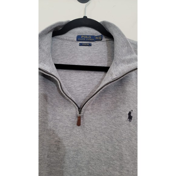 Polo Ralph Lauren 1/4 Zip Sweater Light Grey Pullovers Long Sleeves XXL TTG - Picture 6 of 11